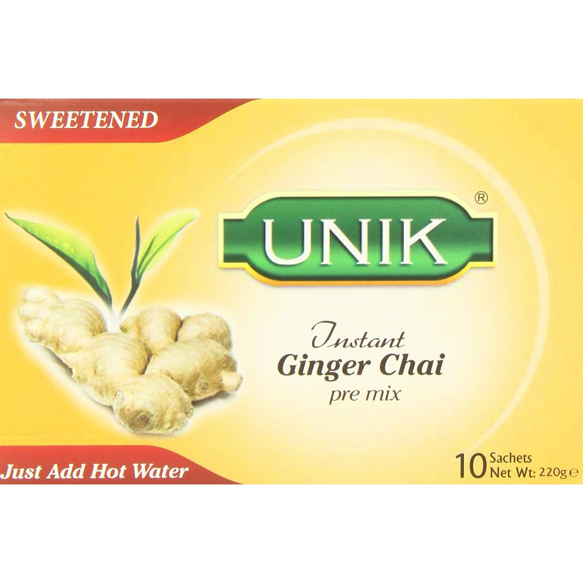 Unik Ginger Tea Sweetened 220 g (Pack of 5)